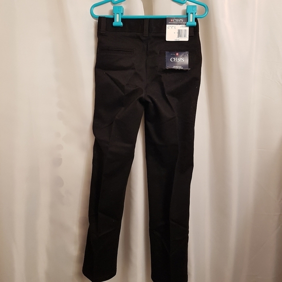 Chaps black size 8 slim black pleated front pants NWT - Picture 4 of 5